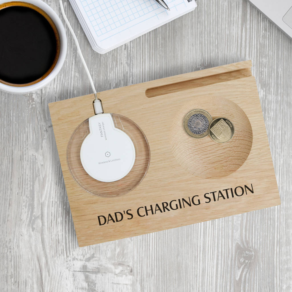 Personalised Phone Charging Station And Coin Holder By Jonny's Sister