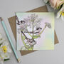 'Long Tailed Tit And Angelica' Greeting Card, thumbnail 2 of 2