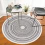 Cotton Round Rug Grey Area Rug With Tassels, thumbnail 9 of 10