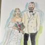 Wedding Couple Illustrated Portrait, thumbnail 10 of 12