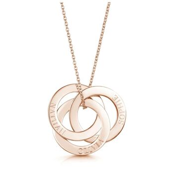 Engraved 18 K Rose Gold Plated Russian Ring Necklace, 3 of 11