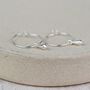 Sterling Silver Pendulum Bead Charm Hoops, thumbnail 1 of 4