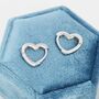 Sterling Silver Cz Heart Huggie Hoop Earrings, thumbnail 2 of 11