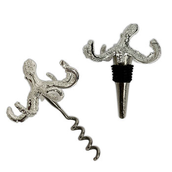 Octopus Bottle Stopper And Corkscrew Two Piece Set, 2 of 2