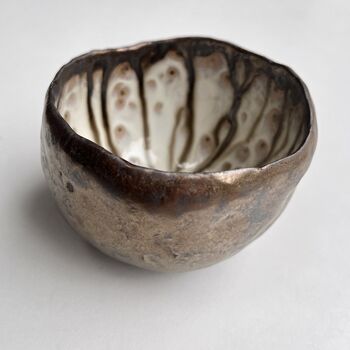 Handmade Gold Round Ceramic Ring Dish Bowl Jewel Holder, 5 of 6