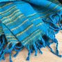 Soft Blanket Sea Blue Green Yellow Stripe Sofa Throw, thumbnail 3 of 9
