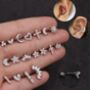 Dainty Silver Cartilage Screwback Earrings For Her, thumbnail 1 of 5