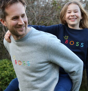 Dad And Me Embroidered Empowering Organic Sweatshirts, 2 of 9