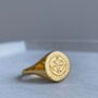 Sterling Silver Gold Moon Face Signet Ring, thumbnail 9 of 11