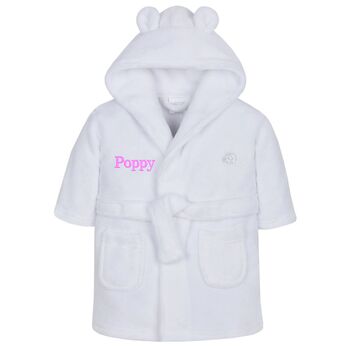 Personalised Baby And Toddler Dressing Gown – Embroidered Name In Eight Colours, 6 of 8