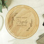 Personalised Laurel Round Wooden Chopping Board, thumbnail 3 of 6