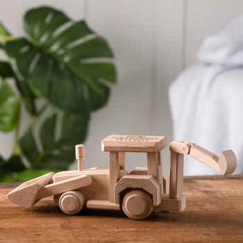 Personalised Wooden Christening Tractor Toy, 3 of 5