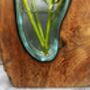 18cm Molten Glass Wedge Vase On Teak Root Flower Holder, thumbnail 9 of 12