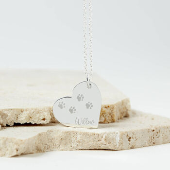 Personalised Pet Remembrance Silver Heart Necklace, 6 of 12