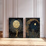 Set Of Two Moon And Stars Celestial Art Prints, thumbnail 2 of 5