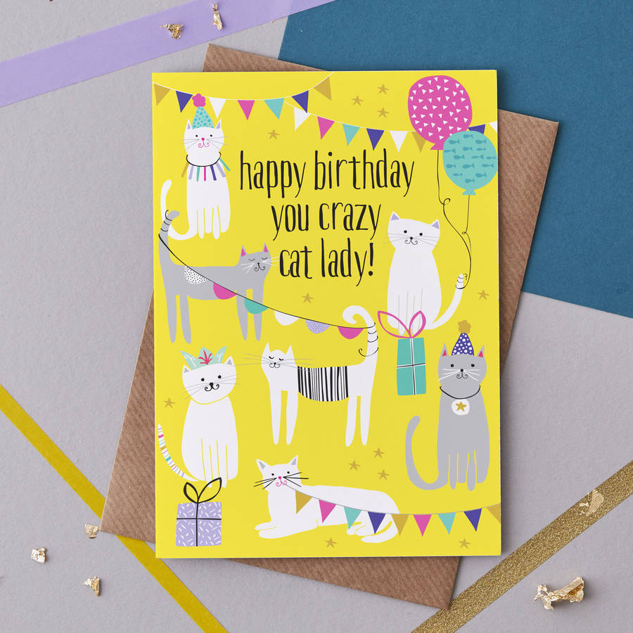 Crazy Cat Lady Birthday Card, 1 of 2