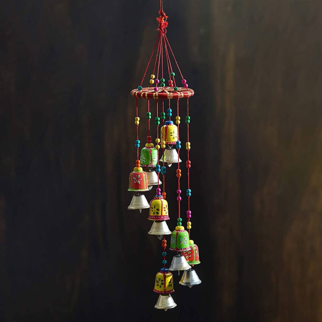 Multi Colour Round Bell Wind Chime/Wall Hanging Decor, 1 of 3