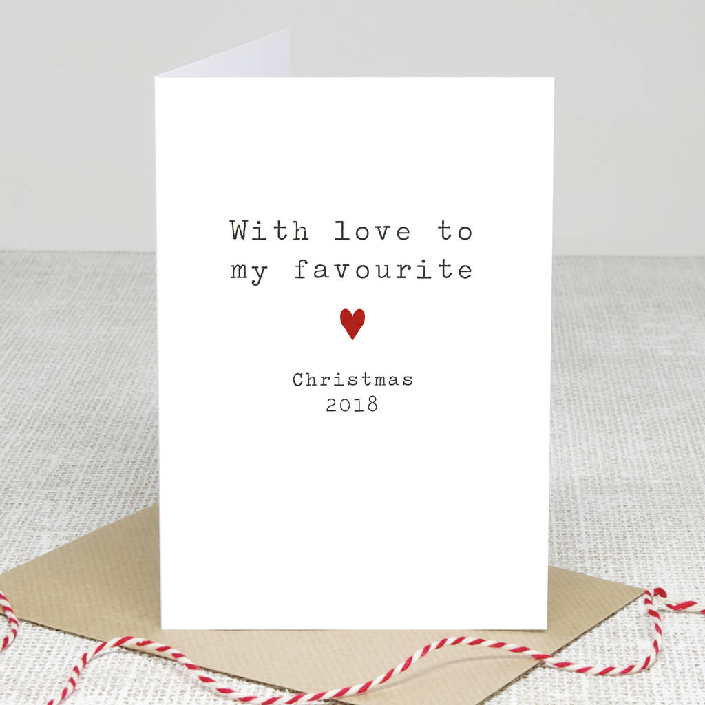 'with love' personalised christmas card by slice of pie designs ...