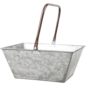 Zinc Garden Trug 25cm W/ Handle, 4 of 5