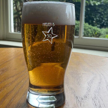 Personalised Engraved Pint Glass For 30th Birthday Gift, 5 of 11