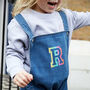Personalised Rainbow Initial Baby Dungarees, thumbnail 2 of 2