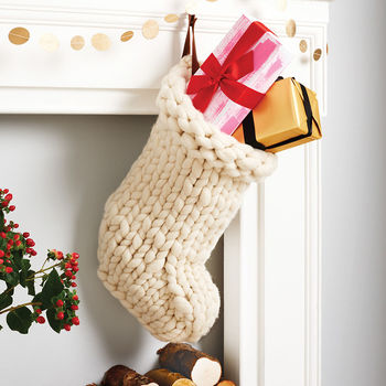Personalised Jumbo Hand Knitted Christmas Stocking, 4 of 10