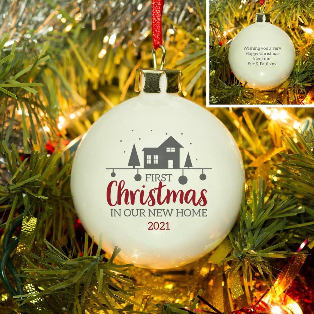 First Christmas In Our New Home Bauble By Creativity by Felicity