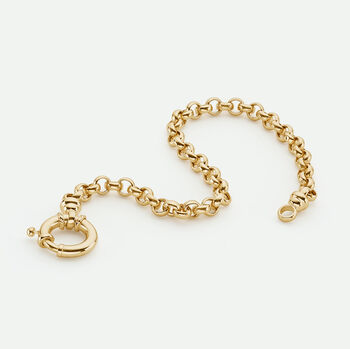9ct Yellow Gold Rolo Chain Bracelet Seven Inch, 3 of 4