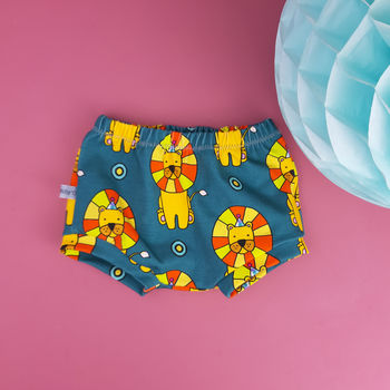 Illustrated 'Circus Lion' Print Baby And Toddler Shorts, 5 of 7