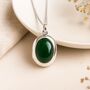 Personalised Sterling Silver Nephrite Jade Locket, thumbnail 2 of 11