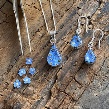 Forget Me Not Teardrop Necklace – Real Flowers, 12 of 12