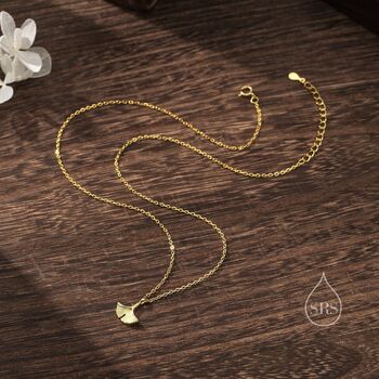 Delicate Ginkgo Leaf Pendant Necklace, 6 of 10