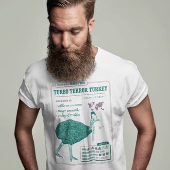 Funny Cassowary T Shirt 'Know your Turbo Terror Turkey', 3 of 4