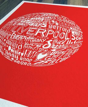 Liverpool Football Club Typography Print, 5 of 9