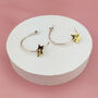 Large Hammered Hoop Earrings With Brass Stars, thumbnail 3 of 6