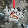 Pet Paw Print Memorial Photo Angel Wings Christmas Decoration, thumbnail 1 of 4