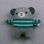 Knitted Lambswool Mini Bear, thumbnail 4 of 6