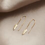 Feather 9ct Gold Pull Through Earrings, thumbnail 6 of 8