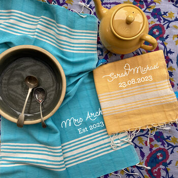 Personalised Handwoven Tea Towel Gift Set For Mother, 9 of 11