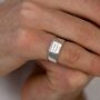 Custom Engraved Square Silver Signet Ring, thumbnail 2 of 12
