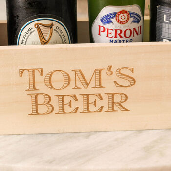 Personalised Beer Box Drink Holder Gift For Dad, 3 of 4