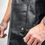 Personalised Full Grain Leather Apron In Black, thumbnail 5 of 9