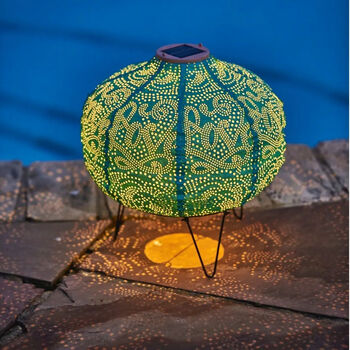 Teal Solar Pumpkin Lantern, 3 of 7