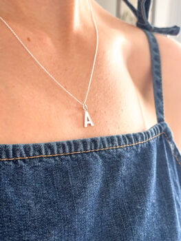 Sterling Silver Initial Pendant Necklace, 6 of 7