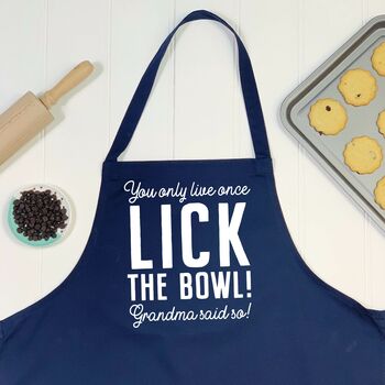 'Lick The Bowl' Personalised Kids Apron, 5 of 8