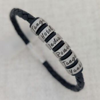 'Thirty' Mens Leather Bracelet For 30th Birthday, 2 of 4