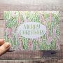 'Merry Christmas' Hand Lettered Christmas Foliage Card, thumbnail 3 of 5