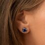 Sapphire Blue Swarovski Crystal Stud Earrings, thumbnail 3 of 6