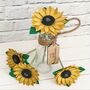 Large Leather Anniversary Sunflower In Glass Carafe, thumbnail 1 of 3
