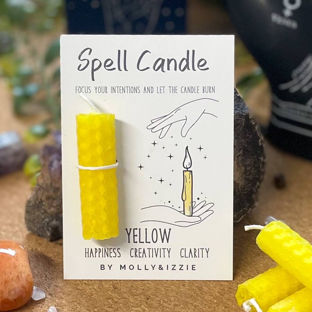 Yellow Spell Candle Happiness, Creativity And Clarity